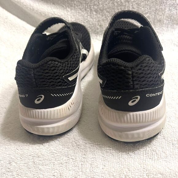 Asics Kids Boys Youth Contend 7 Black White Sneaker Running Shoes 1.5 - Picture 3 of 11